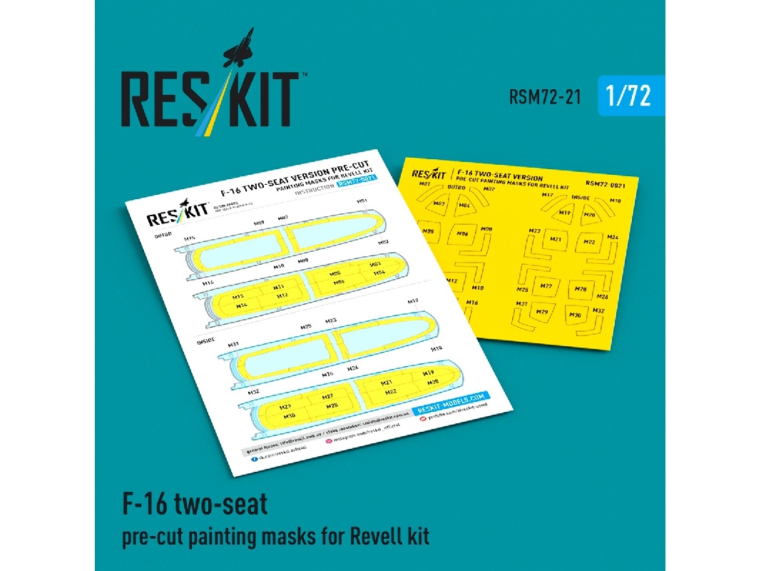 F-16 Two-seat - Pre-cut Painting Masks (For Revell Kits) - image 1