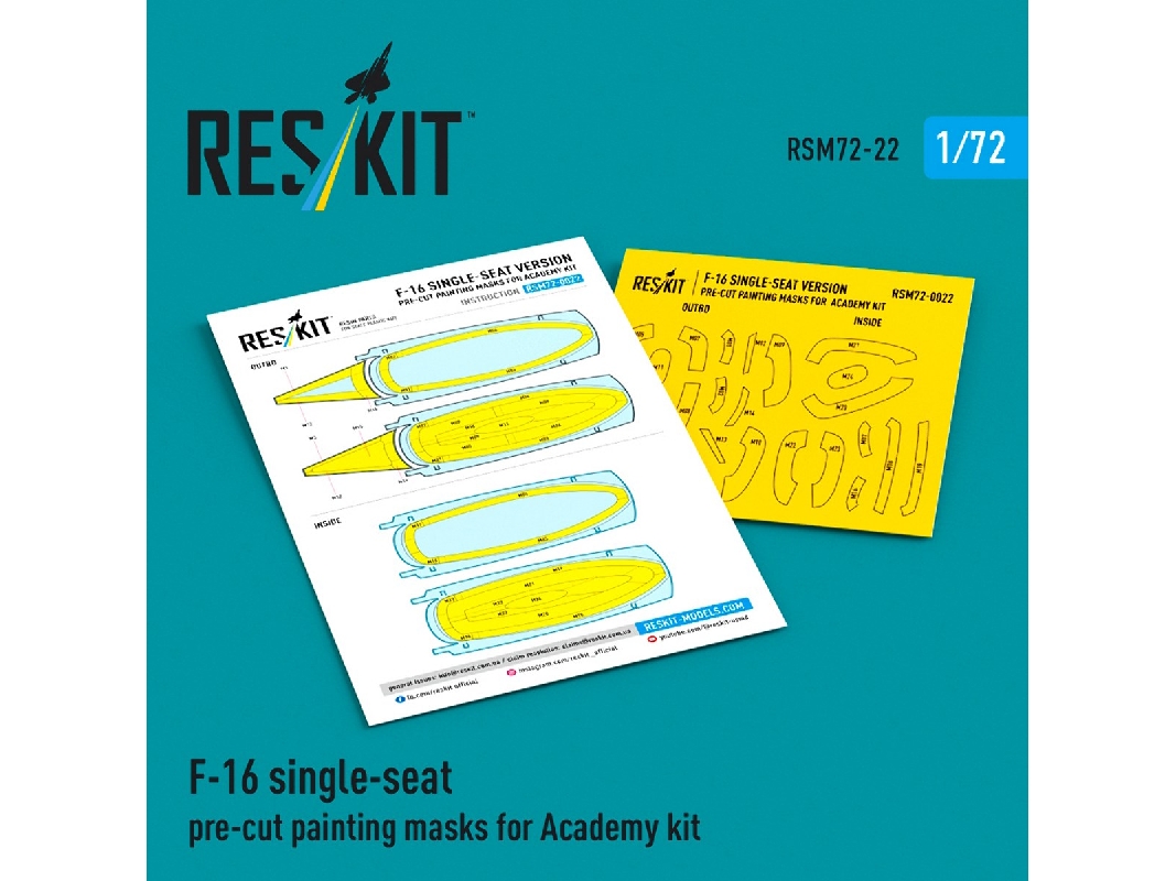 F-16 Two-seat - Pre-cut Painting Masks (For Academy Kits) - image 1