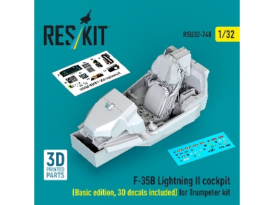 ​f-35 B Lightning Ii - Cockpit Basic Edition With 3d-decals (For Trumpeter Kits / 3d-printed) - image 1