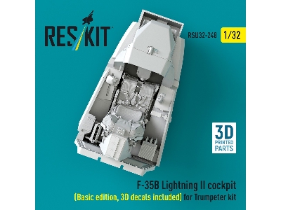 ​f-35 B Lightning Ii - Cockpit Basic Edition With 3d-decals (For Trumpeter Kits / 3d-printed) - image 2