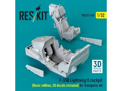 ​f-35 B Lightning Ii - Cockpit Basic Edition With 3d-decals (For Trumpeter Kits / 3d-printed) - image 3