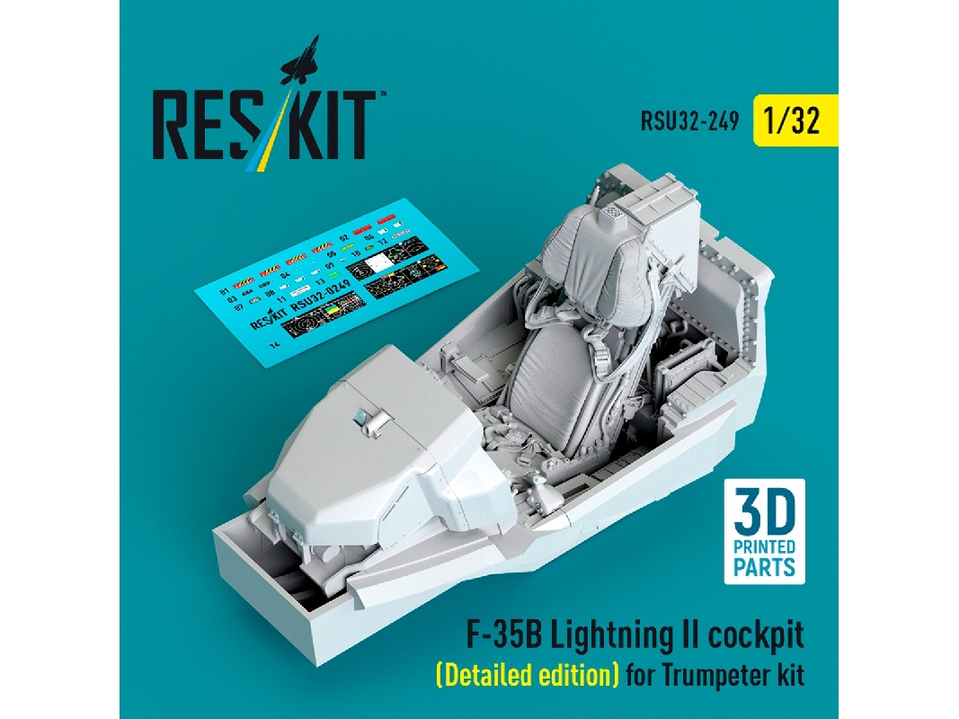 ​f-35 B Lightning Ii - Cockpit Detailed Edition (For Trumpeter Kits / 3d-printed) - image 1