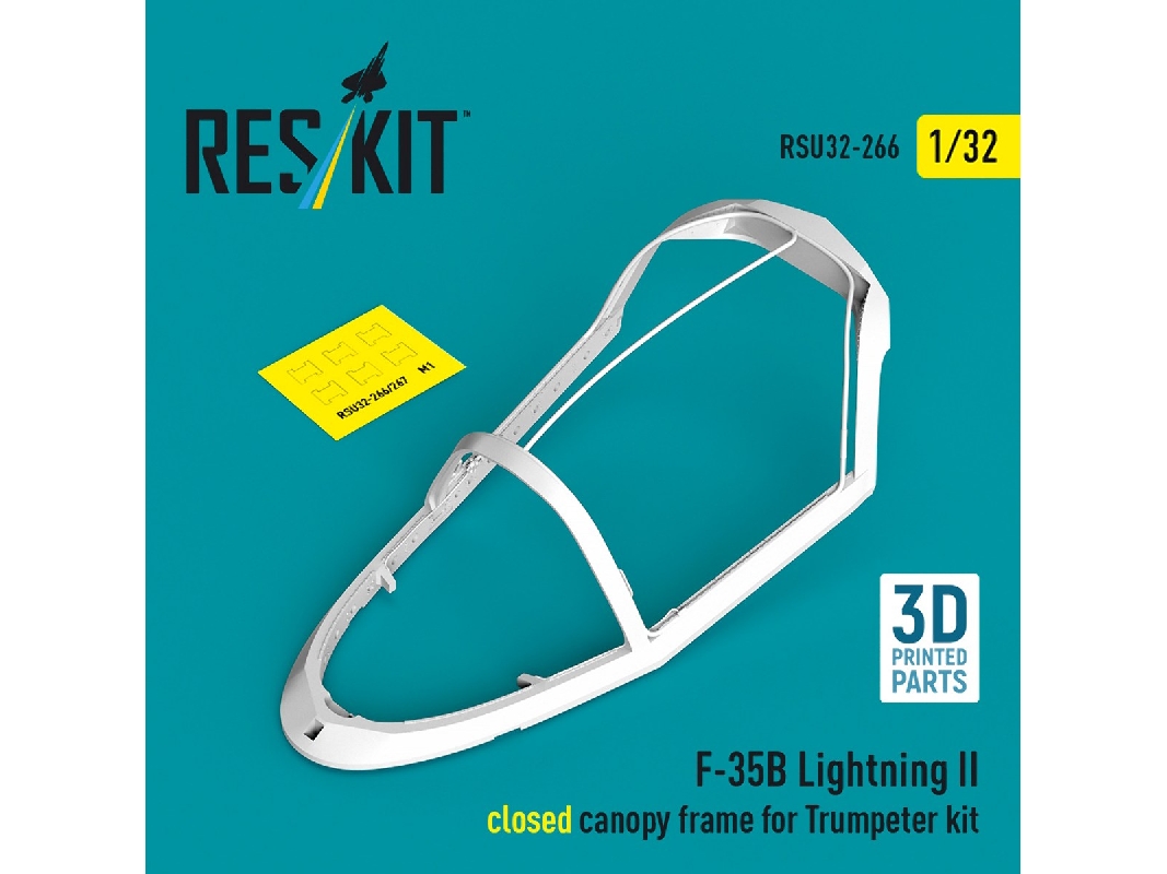 Lockheed Martin F-35 B Lightning Ii - Closed Canopy Frame (For Trumpeter Kits / 3d-printed) - image 1