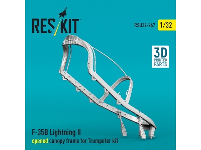 Lockheed Martin F-35 B Lightning Ii - Opened Canopy Frame (For Trumpeter Kits / 3d-printed) - image 2