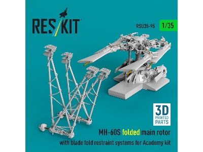 Sikorsky Mh-60s - Folded Main Rotor With Blade Fold Restraint Systems (For Academy Kits / 3d-printed) - image 2