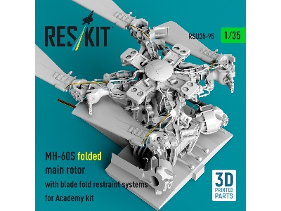 Sikorsky Mh-60s - Folded Main Rotor With Blade Fold Restraint Systems (For Academy Kits / 3d-printed) - image 3