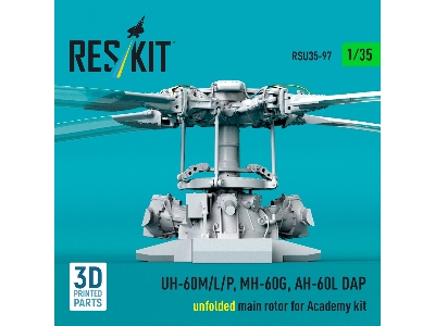 Sikorsky Uh-60m/L/P, Mh-60g And Ah-60l Dap - Unfolded Main Rotor (For Academy Kits / 3d-printed) - image 3