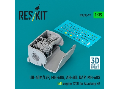 Sikorsky Uh-60m/L/P, Mh-60g, Ah-60l Dap And Mh-60s - Left Engine T700 (For Academy Kits / 3d-printed) - image 1