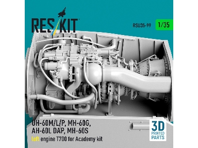 Sikorsky Uh-60m/L/P, Mh-60g, Ah-60l Dap And Mh-60s - Left Engine T700 (For Academy Kits / 3d-printed) - image 3