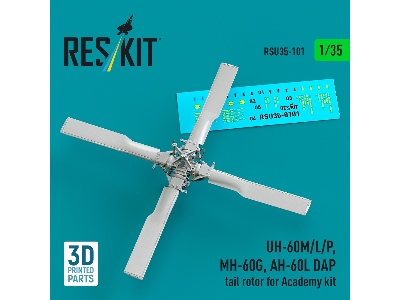 Sikorsky Uh-60m/L/P, Mh-60g And Ah-60l Dap - Tail Rotor (For Academy Kits / 3d-printed) - image 1