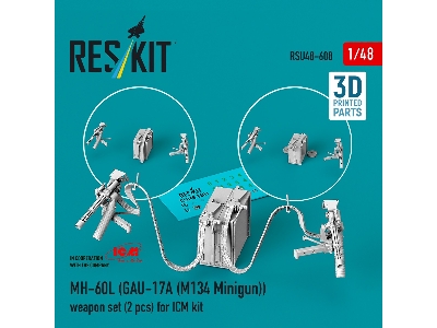 Sikorsky Mh-60l - 3d-printed Gau-17a (M134 Minigun) Weapon Set (2 Pcs / For Icm Kits) - image 1