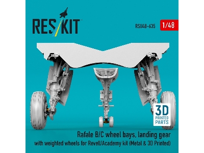 Dassault Rafale B/C - Wheel Bays And Landing Gear With Weighted Wheels (For Revell And Academy Kits / 3d-printed) - image 5