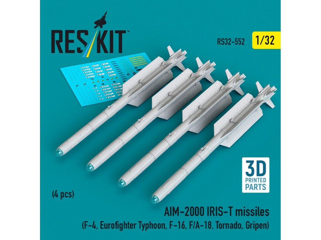 Aim-2000 Iris-t Missiles (4 Pcs / 3d-printed) - image 1