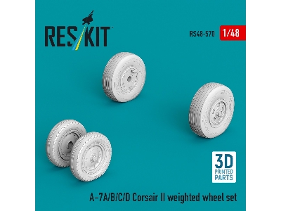 Ltv A-7 A/B/C/D Corsair Ii - Weighted Wheel Set (3d-printed) - image 1