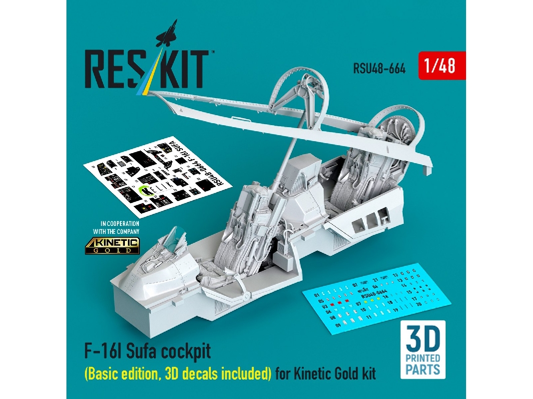Lockheed Martin F-16i Sufa - Cockpit Basic Edition With 3d Decals (For Kinetic Gold Kits / 3d-printed) - image 1