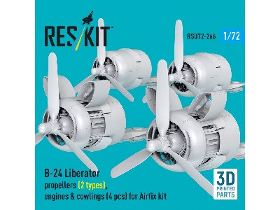 B-24 Liberator - Propellers (2 Types), Engines & Cowlings (4 Pcs) For Airfix Kits (3d-printed) - image 3