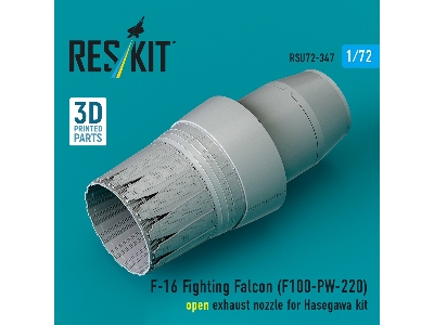 F-16 Fighting Falcon - F100-pw-220 Open Exhaust Nozzle (For Hasegawa Kits / 3d-printed) - image 1