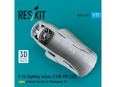 F-16 Fighting Falcon - F100-pw-220 Open Exhaust Nozzle (For Hasegawa Kits / 3d-printed) - image 2