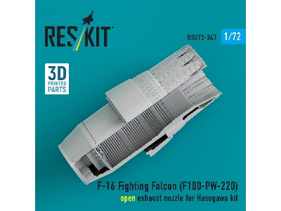 F-16 Fighting Falcon - F100-pw-220 Open Exhaust Nozzle (For Hasegawa Kits / 3d-printed) - image 3