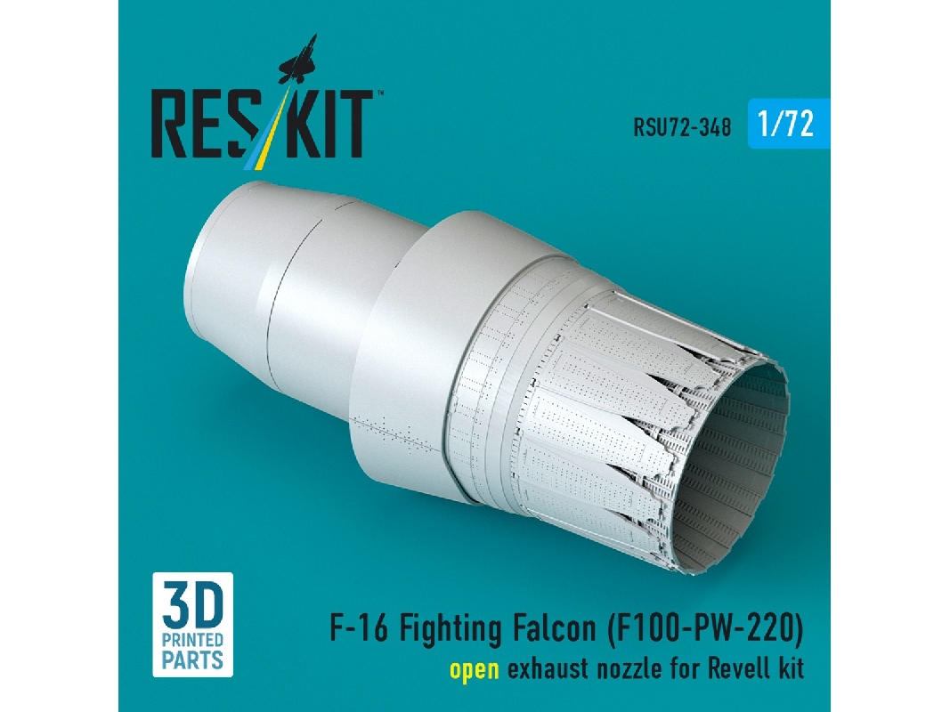 F-16 Fighting Falcon - F100-pw-220 Open Exhaust Nozzle (For Revell Kits / 3d-printed) - image 1
