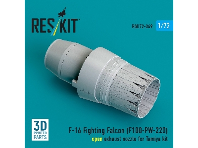 F-16 Fighting Falcon - F100-pw-220 Open Exhaust Nozzle (For Tamiya Kits / 3d-printed) - image 1