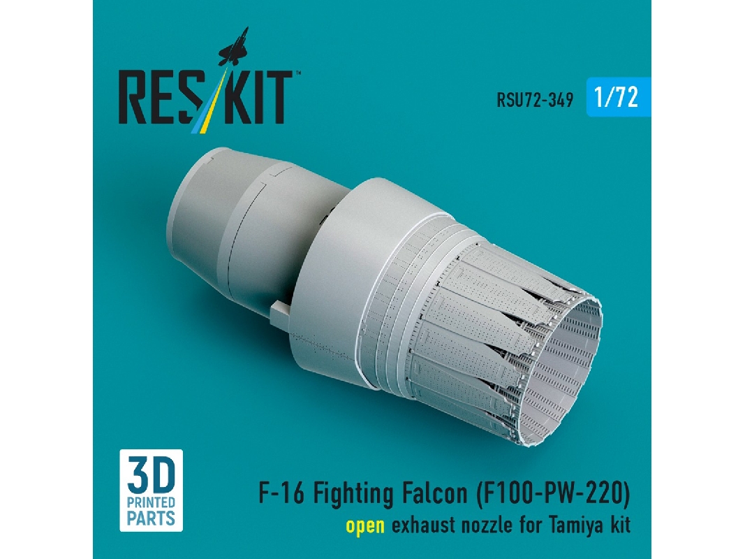 F-16 Fighting Falcon - F100-pw-220 Open Exhaust Nozzle (For Tamiya Kits / 3d-printed) - image 1