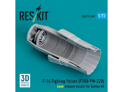 F-16 Fighting Falcon - F100-pw-220 Open Exhaust Nozzle (For Tamiya Kits / 3d-printed) - image 2