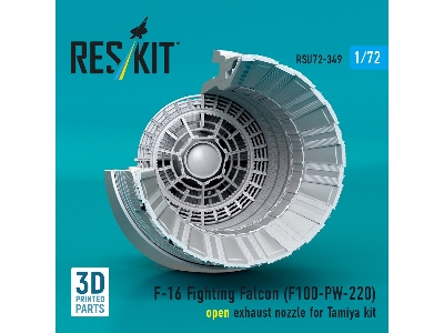 F-16 Fighting Falcon - F100-pw-220 Open Exhaust Nozzle (For Tamiya Kits / 3d-printed) - image 3