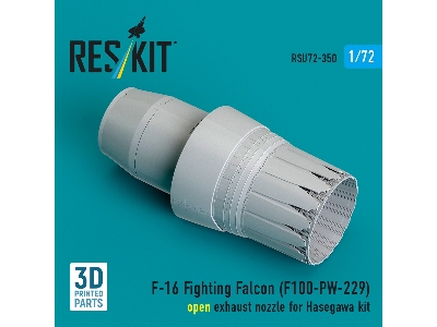 F-16 Fighting Falcon - F100-pw-229 Open Exhaust Nozzle (For Hasegawa Kits / 3d-printed) - image 1