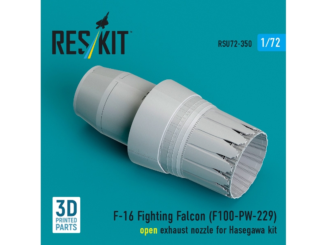 F-16 Fighting Falcon - F100-pw-229 Open Exhaust Nozzle (For Hasegawa Kits / 3d-printed) - image 1