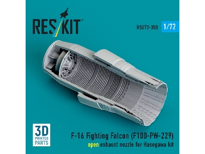 F-16 Fighting Falcon - F100-pw-229 Open Exhaust Nozzle (For Hasegawa Kits / 3d-printed) - image 2