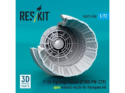 F-16 Fighting Falcon - F100-pw-229 Open Exhaust Nozzle (For Hasegawa Kits / 3d-printed) - image 3