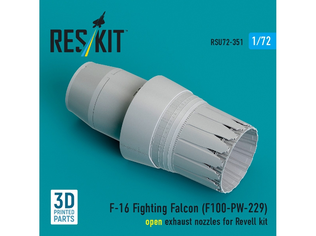 F-16 Fighting Falcon - F100-pw-229 Open Exhaust Nozzle (For Revell Kits / 3d-printed) - image 1