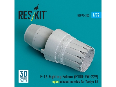 F-16 Fighting Falcon - F100-pw-229 Open Exhaust Nozzle (For Tamiya Kits / 3d-printed) - image 1