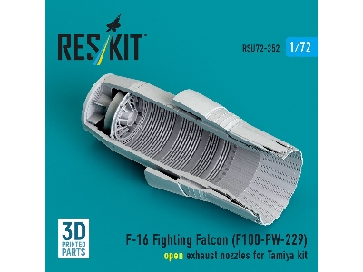 F-16 Fighting Falcon - F100-pw-229 Open Exhaust Nozzle (For Tamiya Kits / 3d-printed) - image 2
