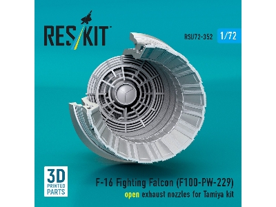 F-16 Fighting Falcon - F100-pw-229 Open Exhaust Nozzle (For Tamiya Kits / 3d-printed) - image 3