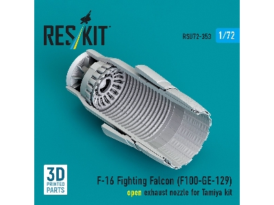 F-16 Fighting Falcon - F110-ge-129 Open Exhaust Nozzle (For Tamiya Kits / 3d-printed) - image 2