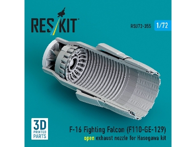 F-16 Fighting Falcon - F110-ge-129 Open Exhaust Nozzle (For Hasegawa Kits / 3d-printed) - image 2