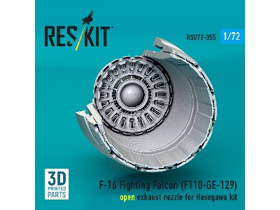 F-16 Fighting Falcon - F110-ge-129 Open Exhaust Nozzle (For Hasegawa Kits / 3d-printed) - image 3