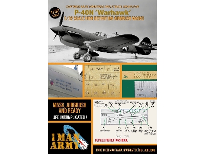Curtiss P-40 N Warhawk - Airbrush Masks Set (For Trumpeter Kits) - image 1