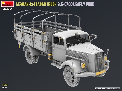 German 3t 4x4 Cargo Truck 3.6-6700a (Early Production) - image 2