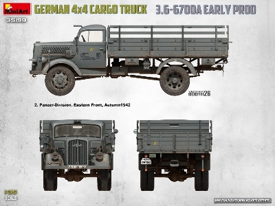 German 3t 4x4 Cargo Truck 3.6-6700a (Early Production) - image 6