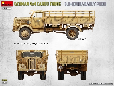 German 3t 4x4 Cargo Truck 3.6-6700a (Early Production) - image 7