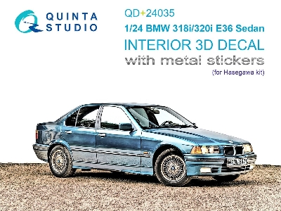 Bmw 318i/320i E36 Sedan - 3d-printed & Coloured Interior With Metal Sticker Parts (For Hasegawa Kits) - image 1