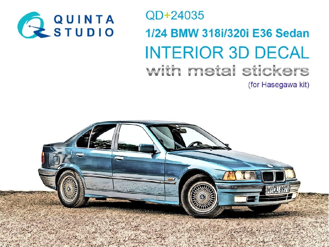 Bmw 318i/320i E36 Sedan - 3d-printed & Coloured Interior With Metal Sticker Parts (For Hasegawa Kits) - image 1