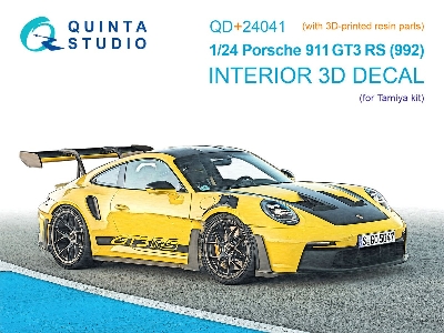 Porsche 911 Gt3 Rs (992) - 3d-printed & Coloured Interior With 3d-printed Resin Parts (For Tamiya Kits) - image 1