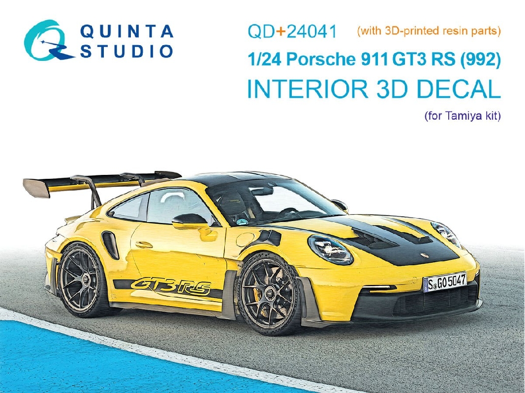 Porsche 911 Gt3 Rs (992) - 3d-printed & Coloured Interior With 3d-printed Resin Parts (For Tamiya Kits) - image 1