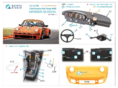 Porsche 934 Turbo Rsr - 3d-printed & Coloured Interior With 3d-printed Resin Parts (For Tamiya Kits) - image 10