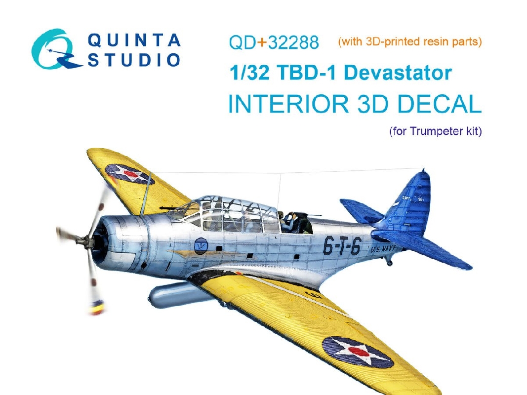 Douglas Tbd-1 Devastator - 3d-printed & Coloured Interior With 3d-printed Parts (For Trumpeter Kits) - image 1