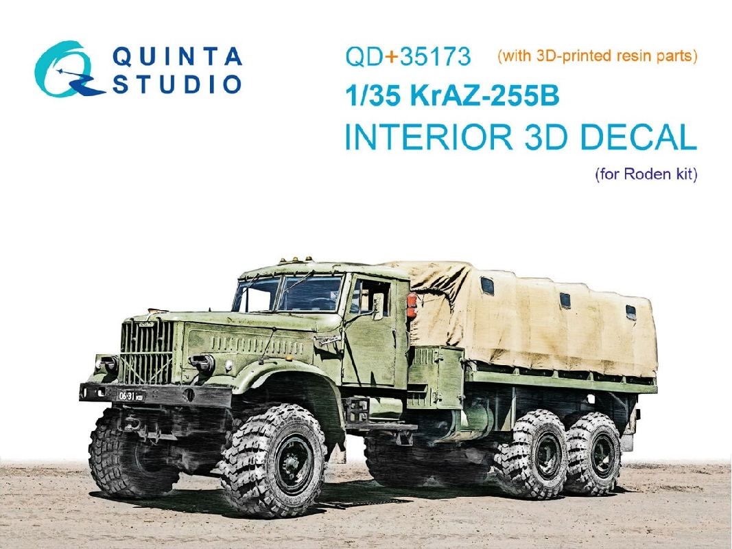 Kraz-255b - 3d-printed & Coloured Interior With 3d-printed Parts (For Roden Kits) - image 1